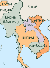 Карта Индокитая - куда поехать отдыхать в ноябре